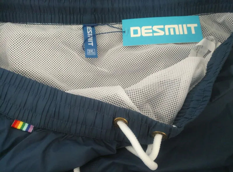 DESMIIT Waterproof Board Shorts Swim Shorts Men Swimwear Mens Swimming Trunks Beach Boardshorts Surfing Bathing Suit Sport Short