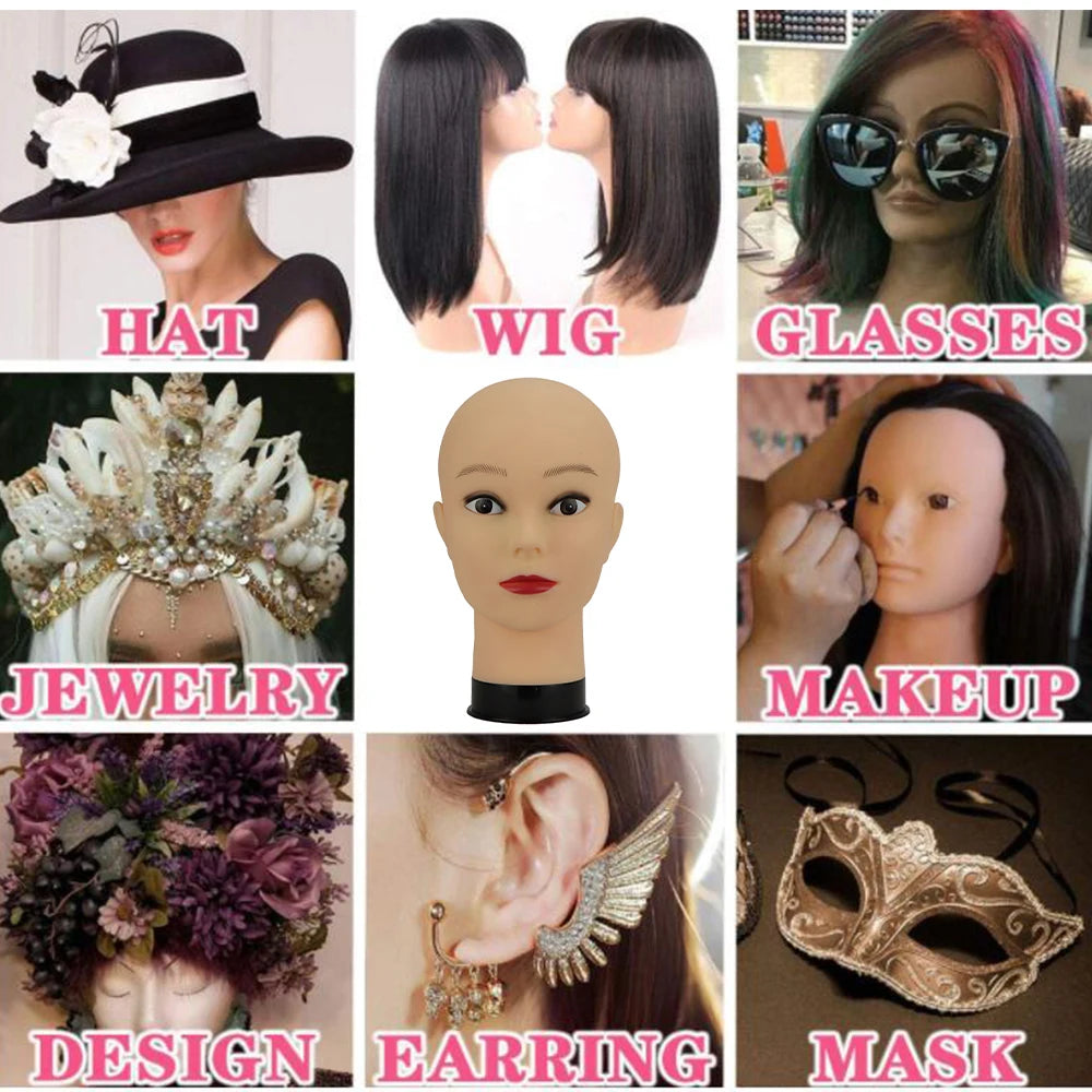Wig Stand for Peruke Tete's Pervert Good Header Female Mannequin Heads Wigs Support for Wigs Standard Holder for Wig Hair Tools