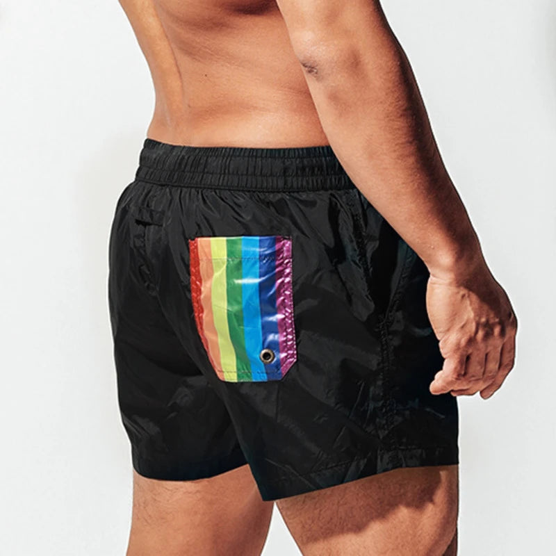 DESMIIT Waterproof Board Shorts Swim Shorts Men Swimwear Mens Swimming Trunks Beach Boardshorts Surfing Bathing Suit Sport Short
