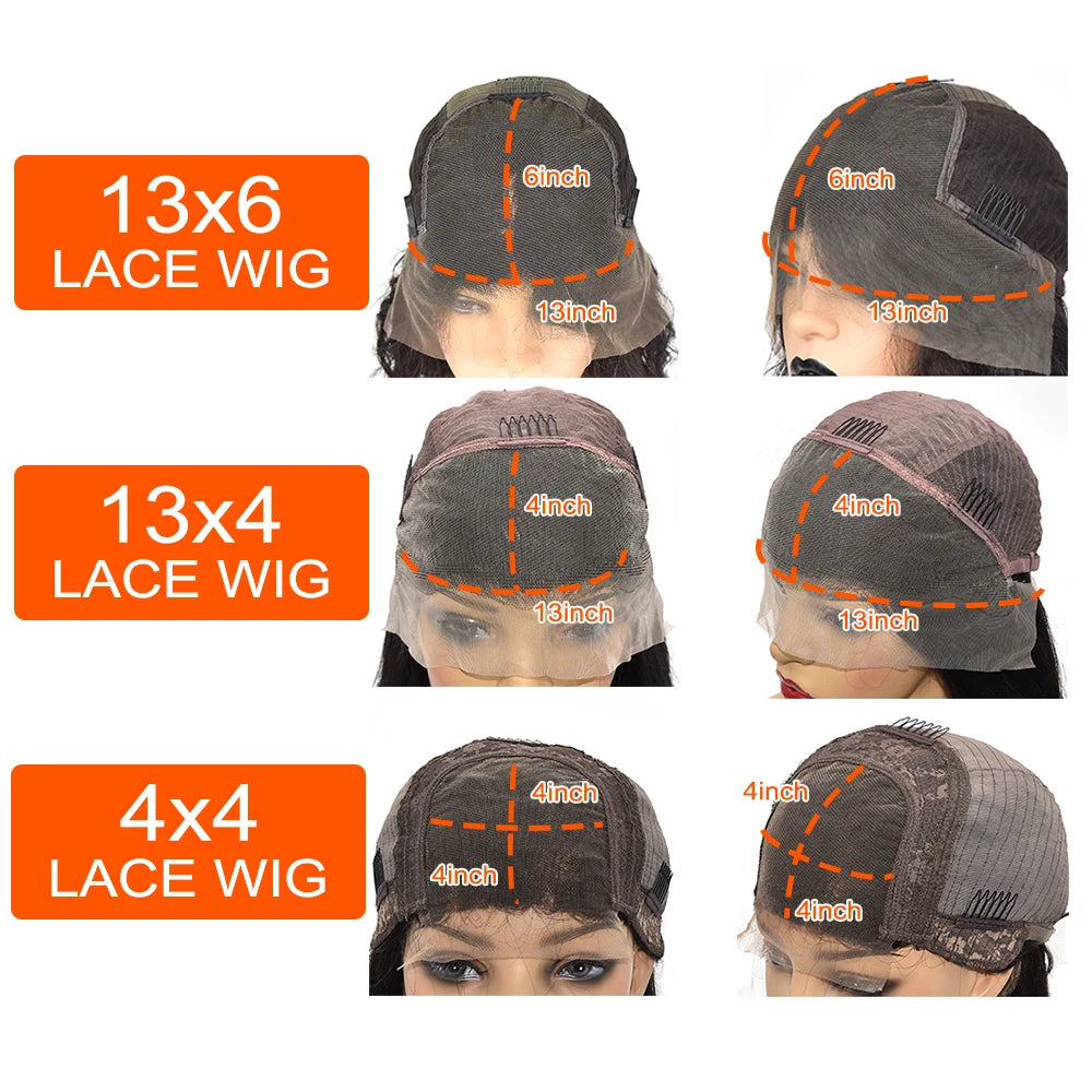 Ginger Orange Color 13x6 Transparent Lace Front Wigs Body Wave Lace Frontal Wigs Brazilian Pre Plucked Curly Human Hair Wigs