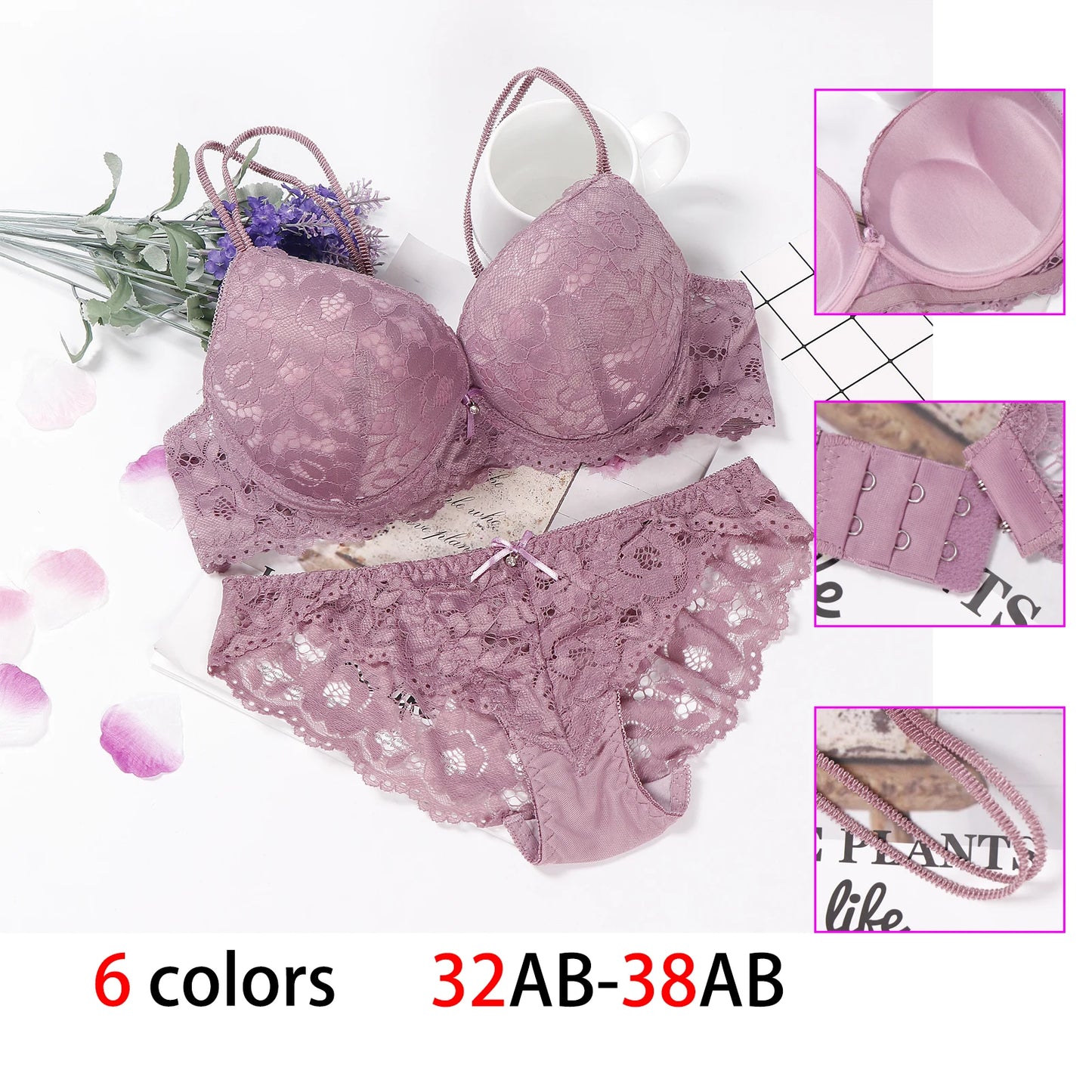Lingerie Sexy Bra Set Women Push Up Lenceria Mujer Femme Underwire Langerie Girl Bralette Bras And Panty Feminina Lace Underwe