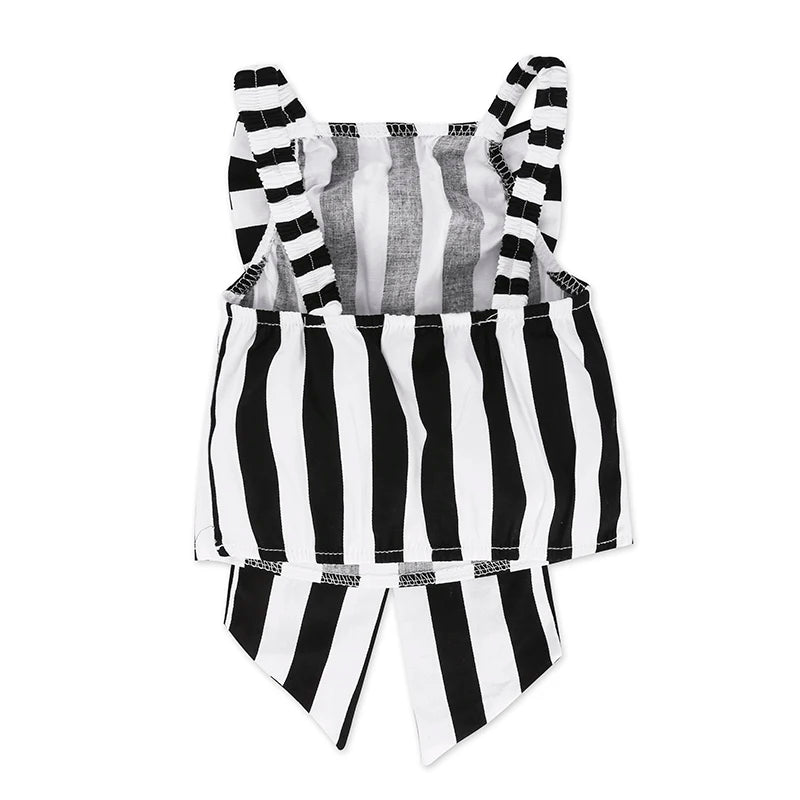 Girls Clothing Sets 2025 Summer New Children Girls Clothing Sets Kids Strapless Striped bowknot top + pants Suit Clothes TZ528