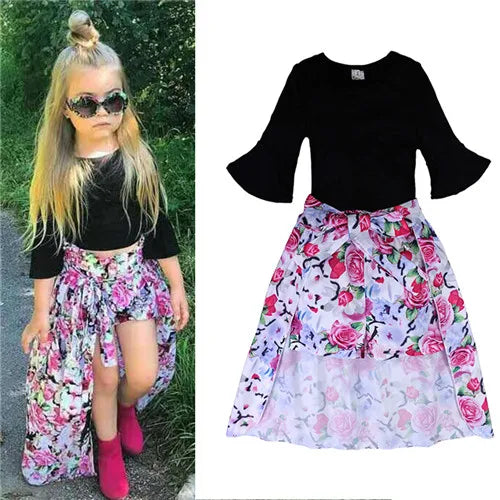 Girls Clothing Sets 2025 Summer New Children Girls Clothing Sets Kids Strapless Striped bowknot top + pants Suit Clothes TZ528