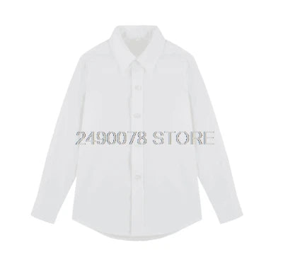 Boys White Shirts for Kids Clothes Solid Cotton Formal Shirt for boys Teenagers School Performance Uniform 4-16 Years Old