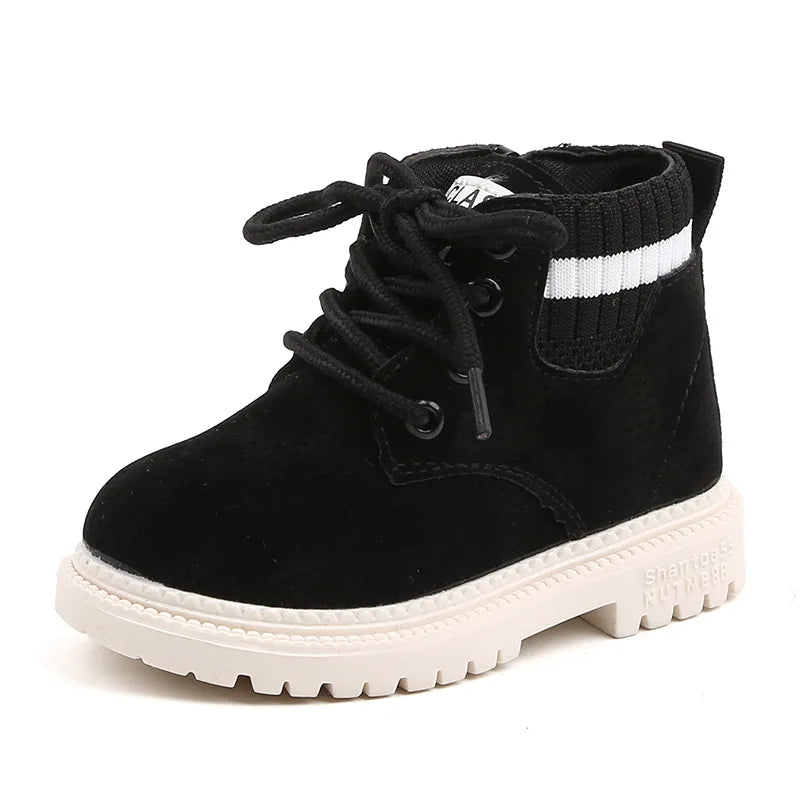 Children's Casual Shoes Autumn Winter Snow Boots Boys Shoes Fashion Leather Soft Antislip Girls Boots 21-30 Sport Running Shoes