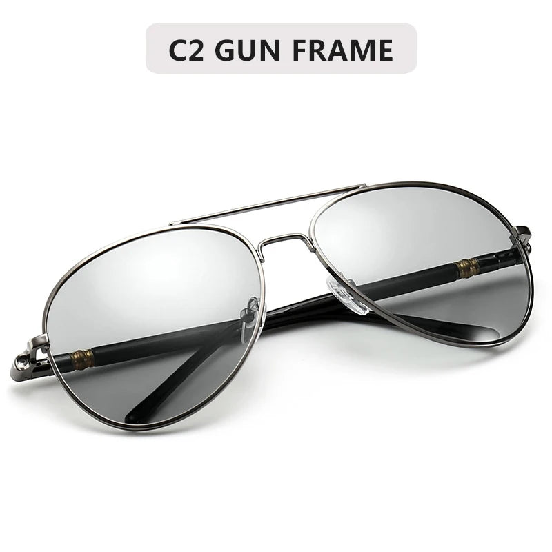 Photochromic Sunglasses Men Polarized Sunglesses Driving Chameleon Sun Glasses Change Color Men Sunglasses Brand Designer