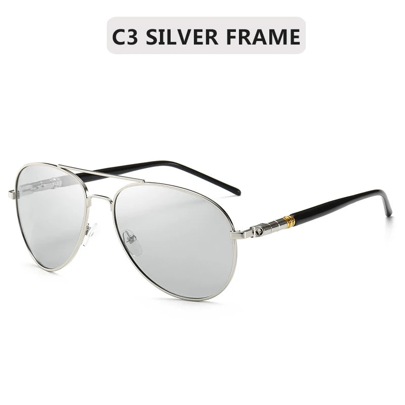 Photochromic Sunglasses Men Polarized Sunglesses Driving Chameleon Sun Glasses Change Color Men Sunglasses Brand Designer