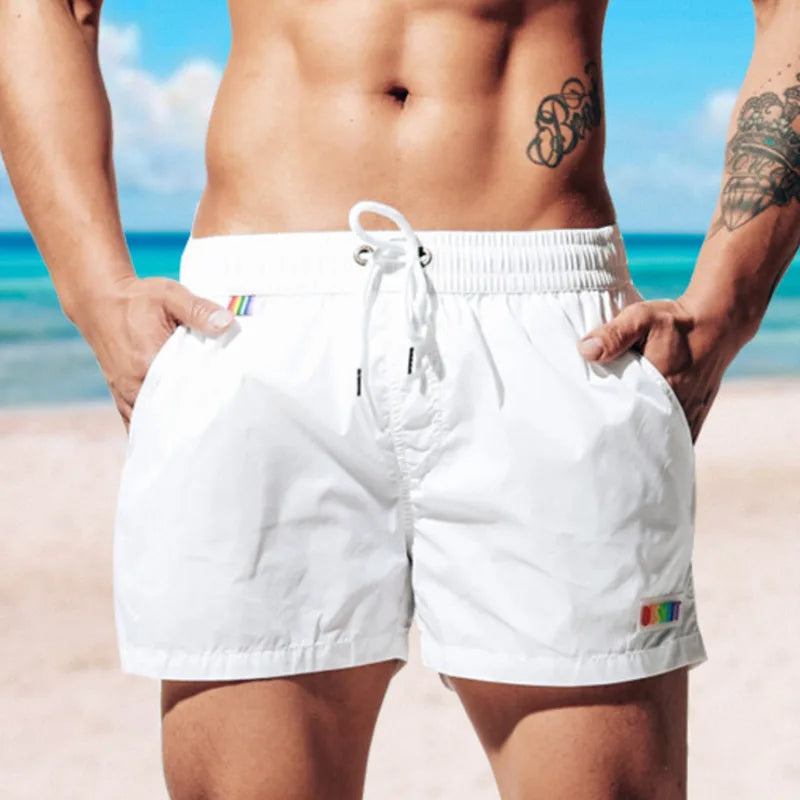 DESMIIT Waterproof Board Shorts Swim Shorts Men Swimwear Mens Swimming Trunks Beach Boardshorts Surfing Bathing Suit Sport Short