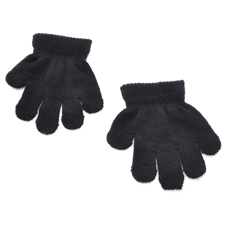 Children 1-3Y Winter Knitted Warm Gloves For Boys Girls Student New Solid Color Knitting Mittens Outdoor Cycling Skiing Gloves