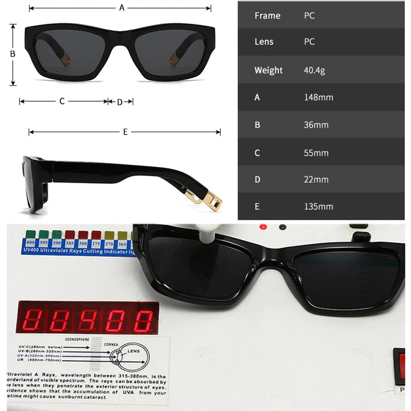 SO&EI Ins Popular Fashion Square Men Sunglasses Women Gradient Shades UV400