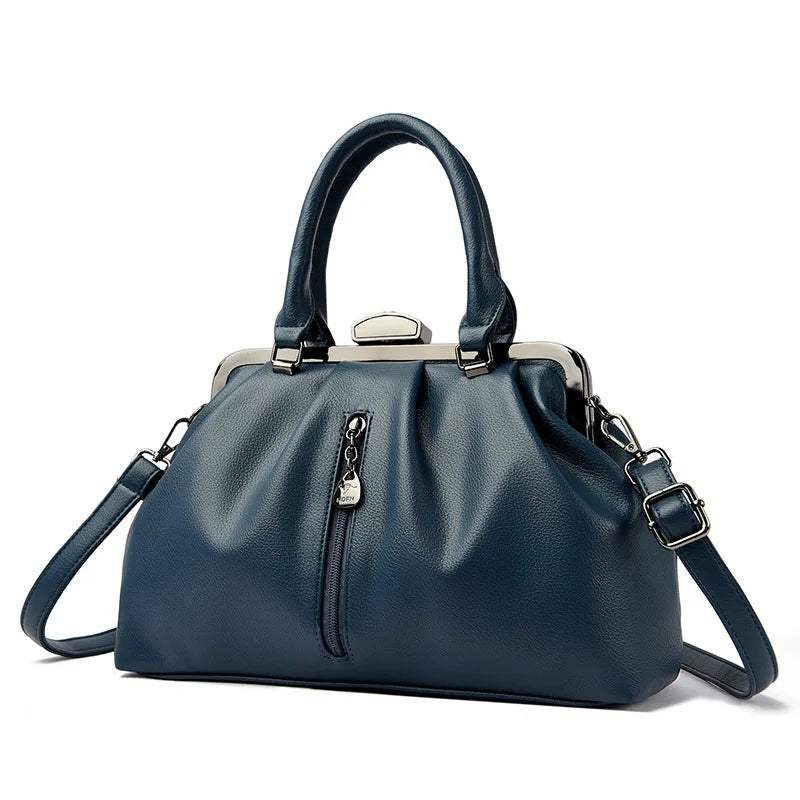 Large-capacity casual cross-body handbag 2025 new niche design new European and American fashion bag pleated simple one-shoulder