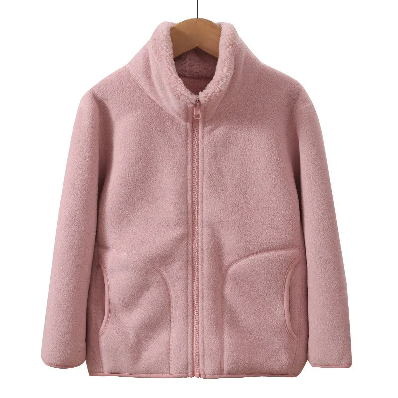 School Children's Winter Jacket Fleece Thick Warm Teenage Boys Girls Outerwear Windproof Casual Cozy Coats 18 19 20 Years Tops