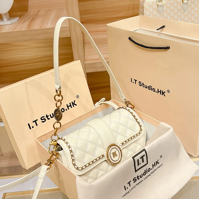 Women's handbag designer underarm bag, women's 2024 new autumn and winter high-end texture handbag, crossbody shoulder bag