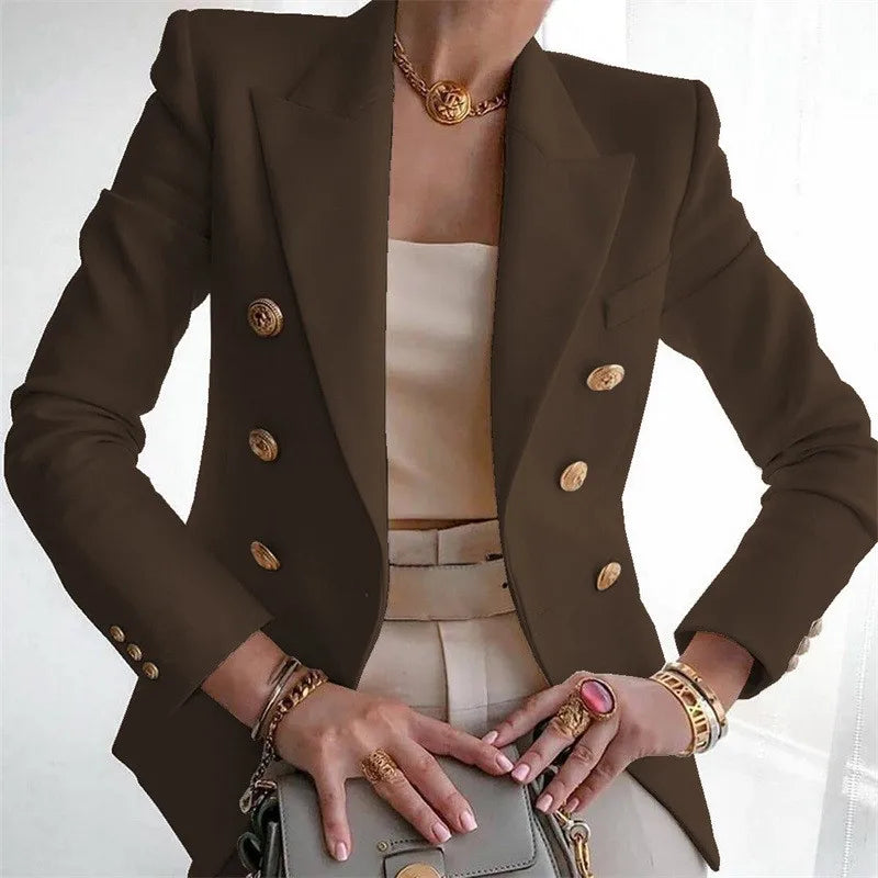 Casual Long Sleeve Blazers Femme Women Coat 2025 Fashion Jacket Outerwears Office Blazer Woman Clothes Spring Autumn