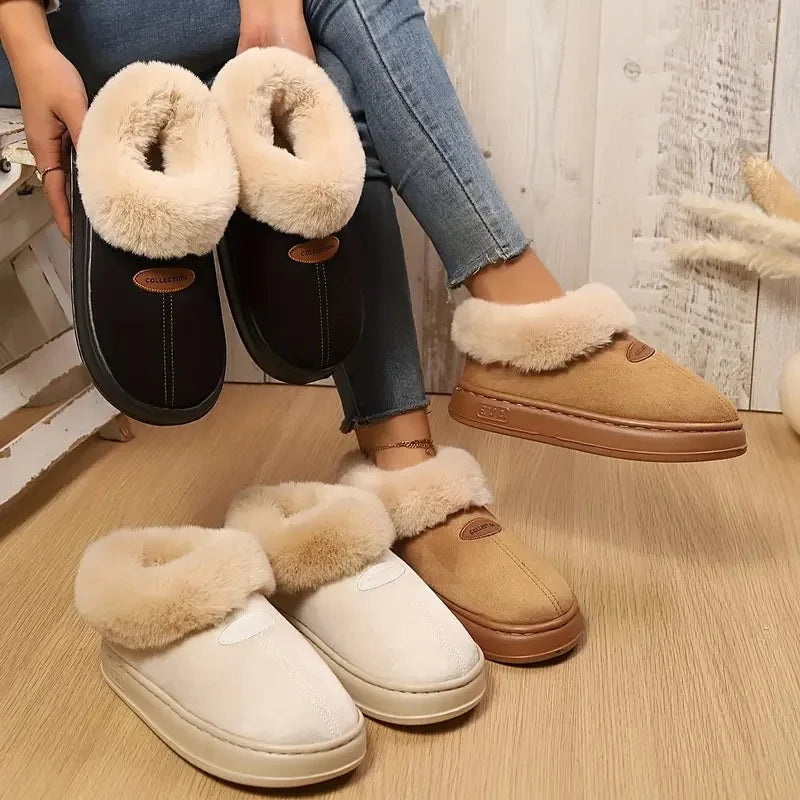 Winter Warm Snow Boots for Women and Couples Mouth Thick Sole Non-Slip Super Soft Integrated Closed Fashion Home