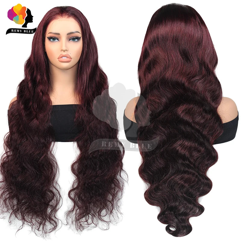 9x6 Wear and Go Wigs Human Hair Pre Plucked Pre Cut Burgundy/Ginger Blonde Wigs Body Wave Human Hair Wigs