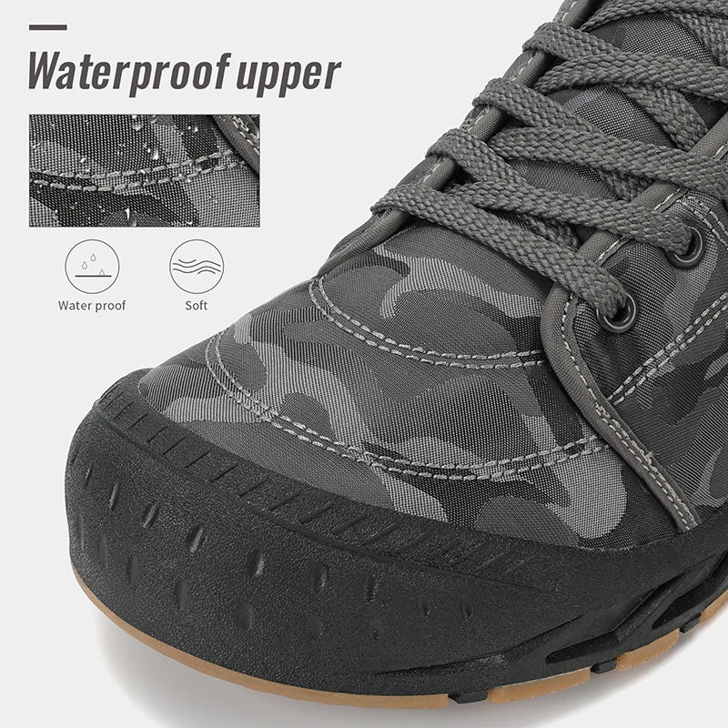 Winter Men's Snow Boots 2025 New Style Platform Warm Fur Ankle Boots Camo Design Plush Outdoor Non-slip Hiking Cycling Shoes