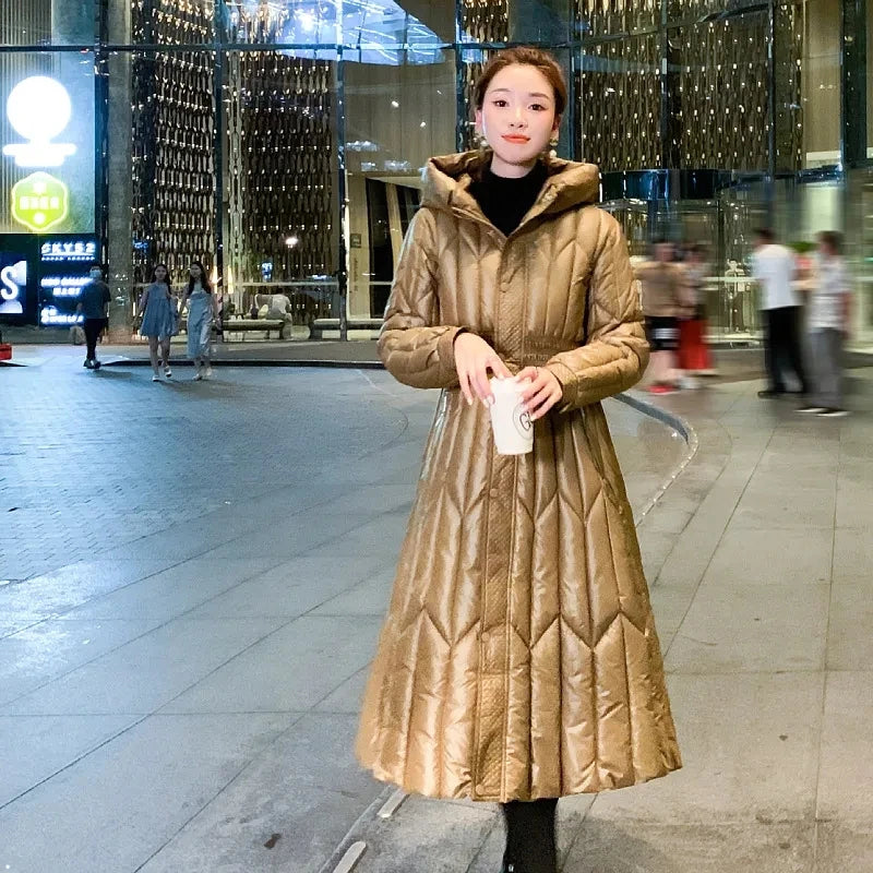 2024 New Winter and Autumn Women White Duck Down Hoodies Puffer Jackets Coats Warm Windproof Black White Coats Outerwear