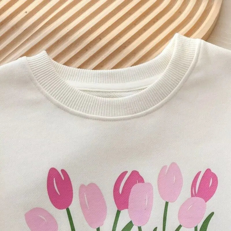 Girls Clothes Sets Spring Autumn Blouses Tops + Pants Outfits For Children Clothes Set Sweet Kids Clothing 4 6 9 T2Pcs