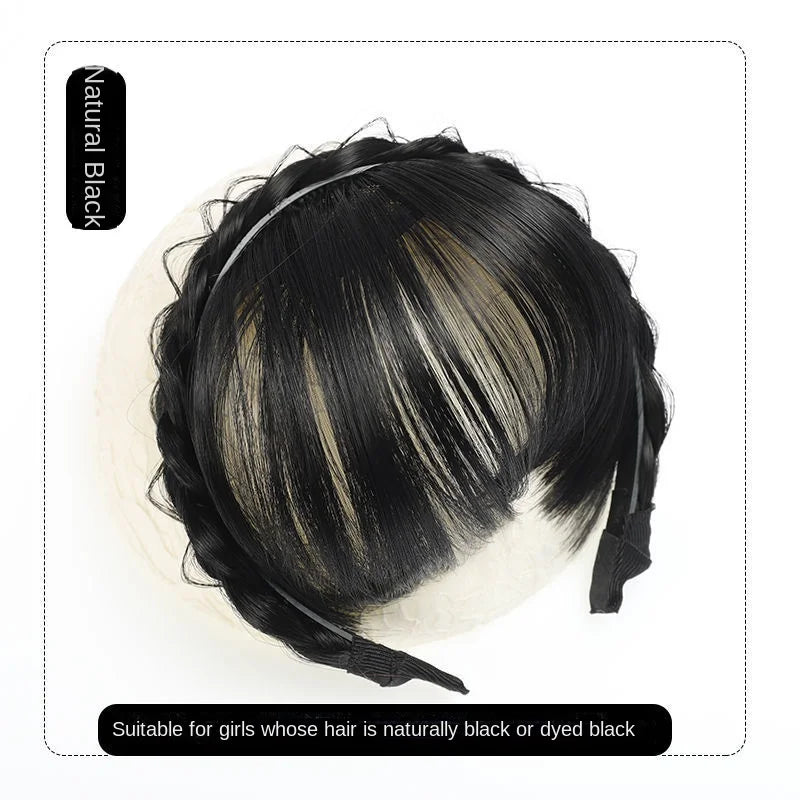 Wig Bangs Headband Synthetic Bangs Hair Extension Fake Fringe Natural Hair Clip on Hairpieces for Women Invisible Natural Clip