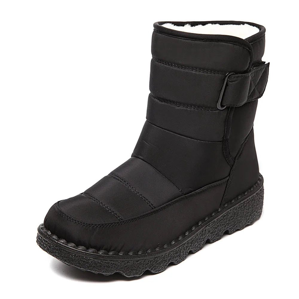 2025 Women's Snow Boots Women Winter Shoes Keep Warm Plush Fashion Ladies Outdoor Non-slip Waterproof Mid Calf Boots Femme