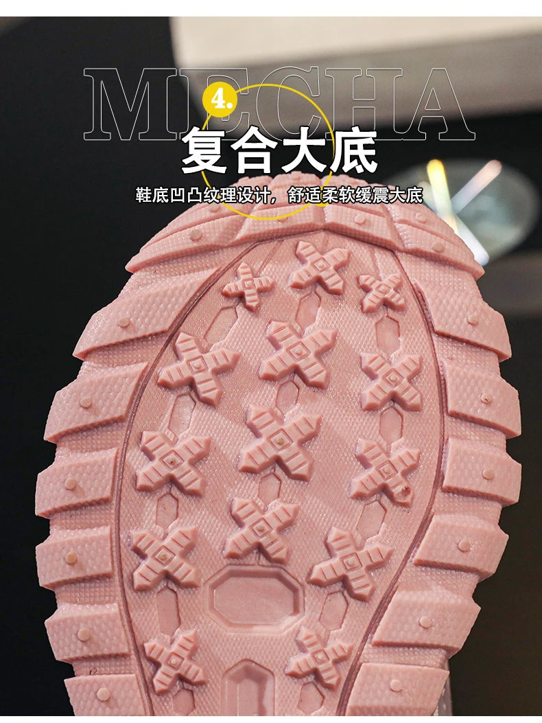Winter Children Shoes Black Boy Boots Warm Luxury Kids Outdoor Shoes Sports Sneaker PU Leather Non-slip Boys Ankle Boots
