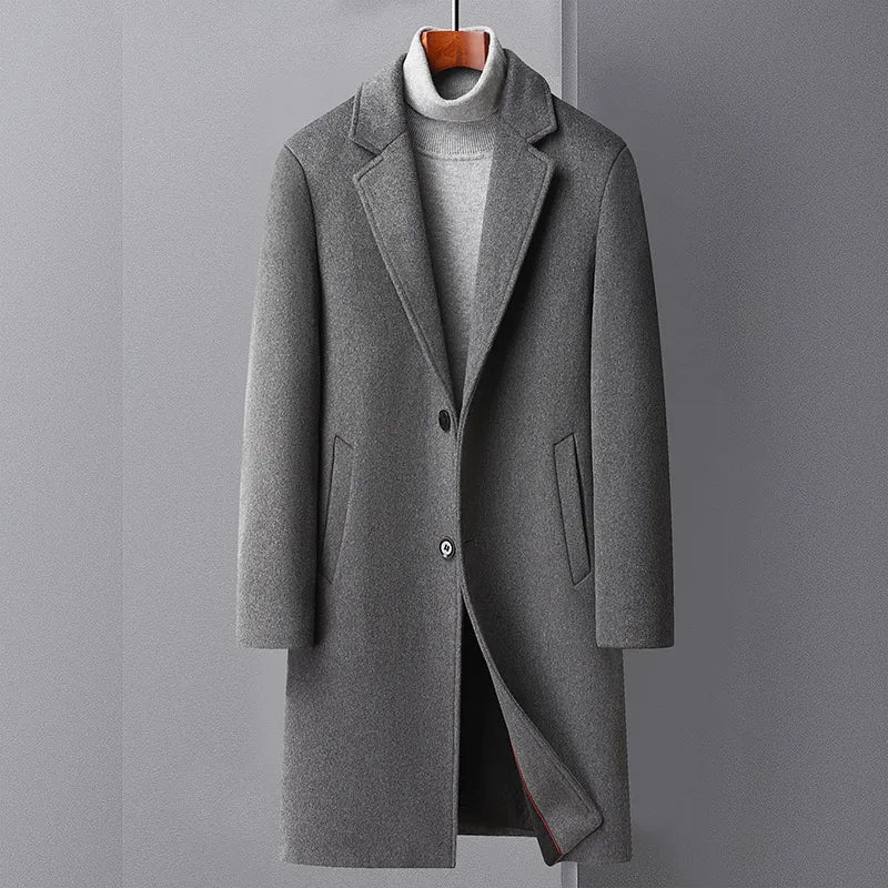 2024 new arrival long style winter jacket fashion High Quality Woolen Coat Men's Wool trench coat Men Dress Jacket Size M-4XL