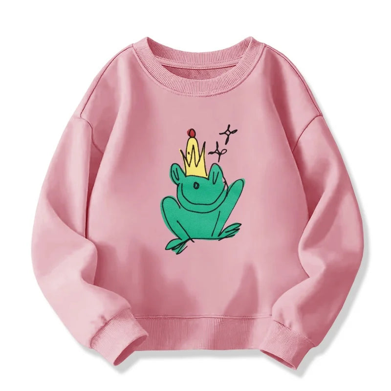 Boys Graphic Sweatshrits 2025 Spring Cotton Tops for Girls Long Sleeve Children Pullovers Cartoon Toddler Outerwear Kids Hoodies