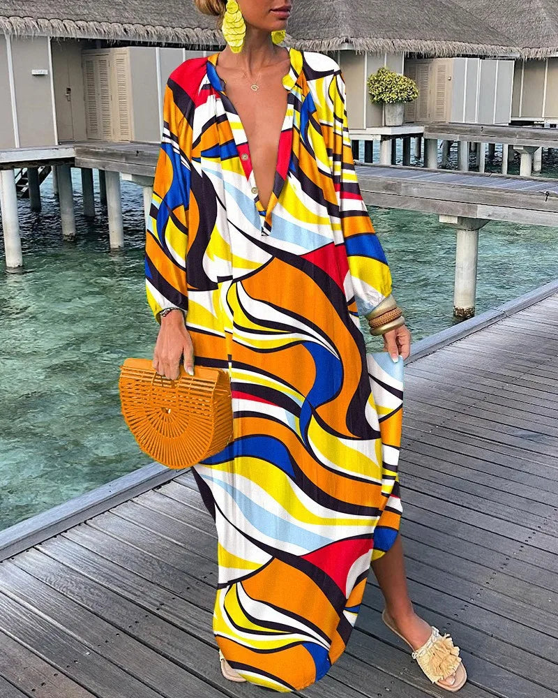 Summer Long Elegant Robe Dress 2023 Fashion Party Long Sleeve Dresses Women's Casual Sundress Vintage Dresses For Women Clothing