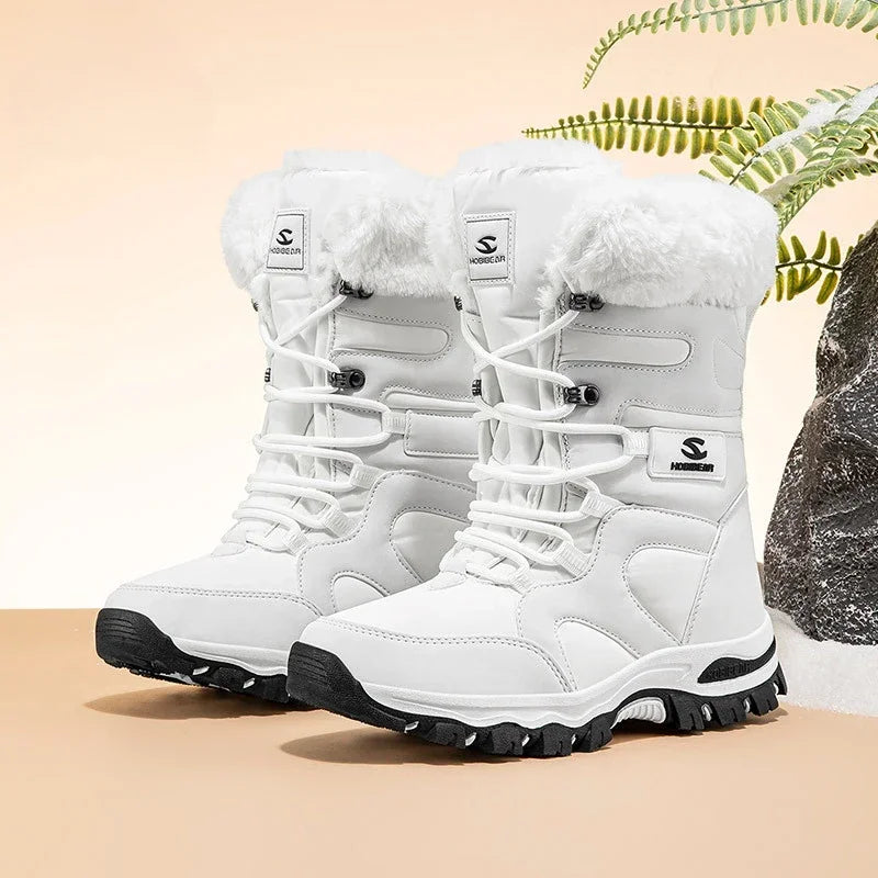 Winter Children's High Top Casual Snow Boots Boys And Girls Soft Bottom Non Slip Plush Thick Insulated Waterproof Cotton Shoes