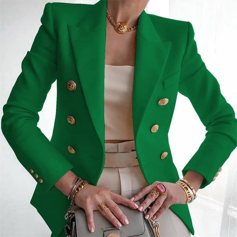 Casual Long Sleeve Blazers Femme Women Coat 2025 Fashion Jacket Outerwears Office Blazer Woman Clothes Spring Autumn