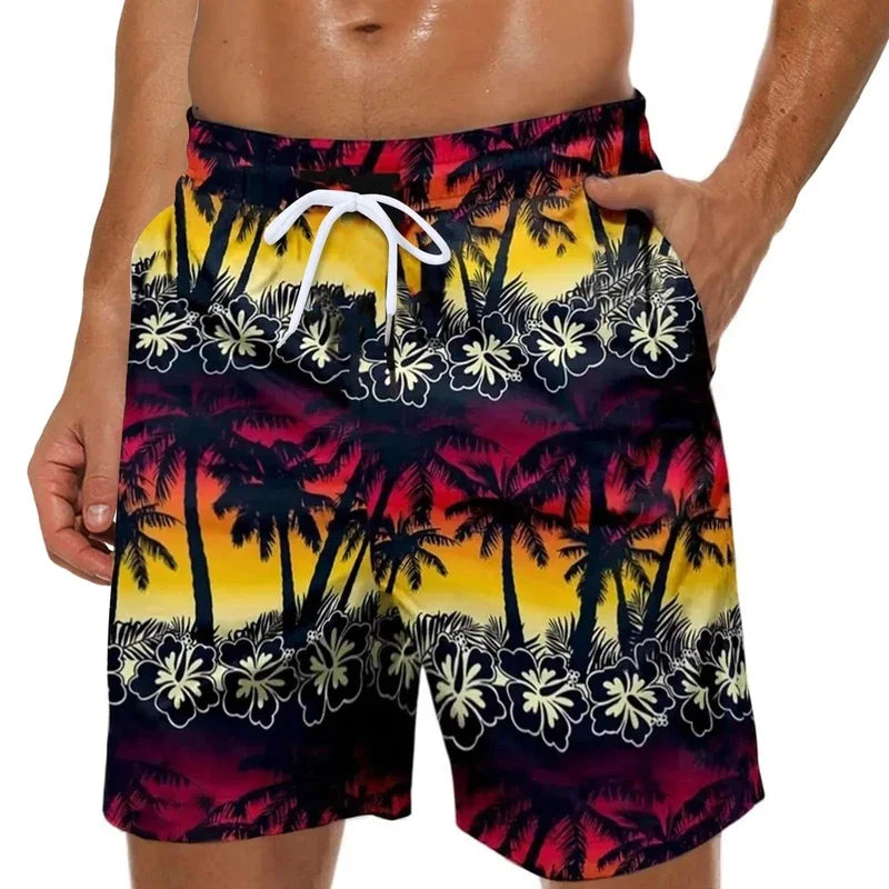 2025New Summer Boardshorts Men'S Board 3D Printed Beach Men Swimwear Shorts Swimsuit Swim Sports Gym Hawaii Joggers Pants Loose