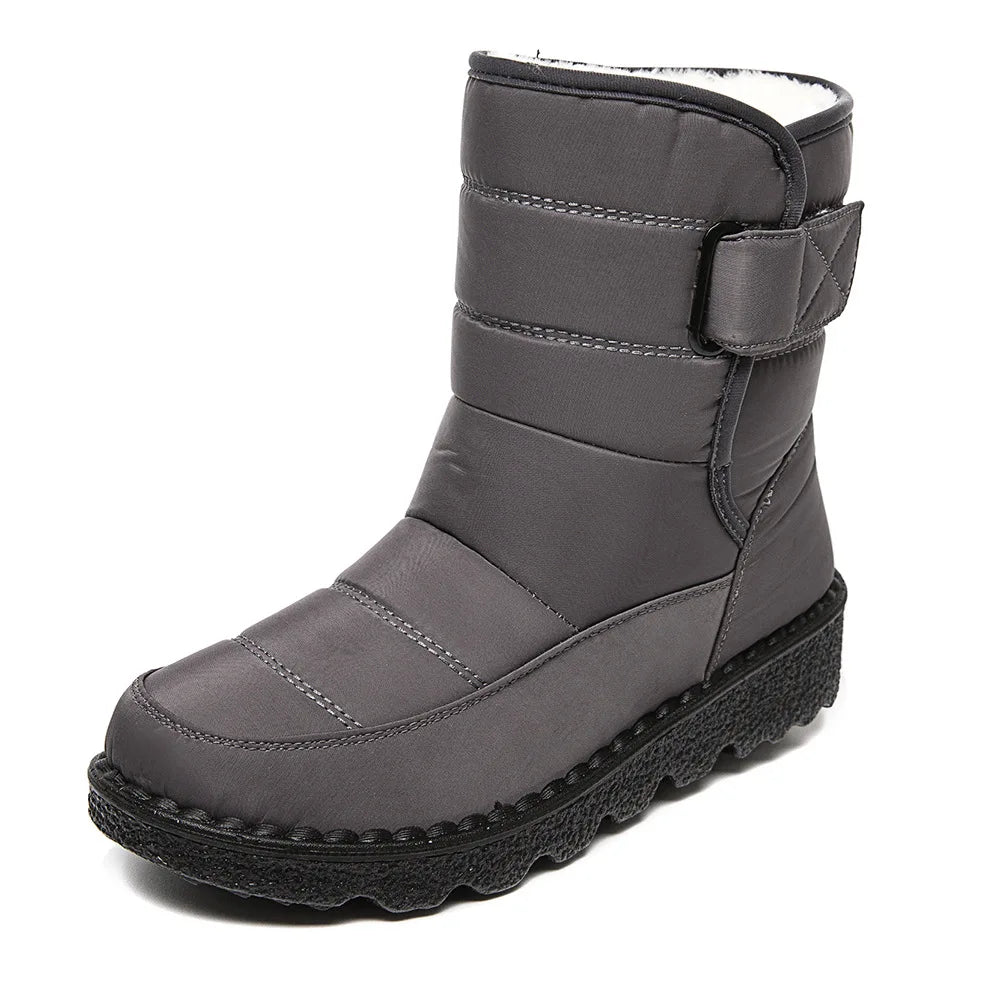 2025 Women's Snow Boots Women Winter Shoes Keep Warm Plush Fashion Ladies Outdoor Non-slip Waterproof Mid Calf Boots Femme