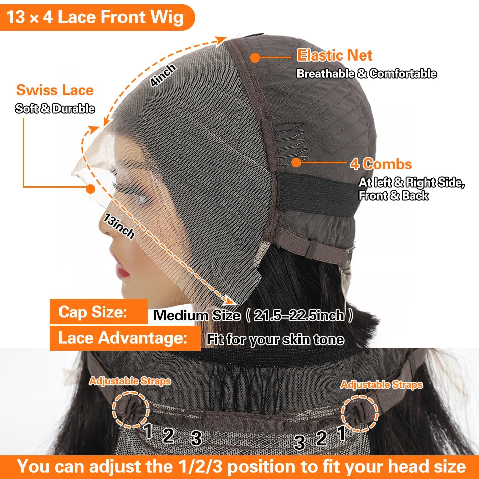 180% Short Bob Human Hair Wigs 13X4 HD Transparent Lace Frontal Human Hair Wigs For Women Pre Plucked High Quality Glueless Wigs