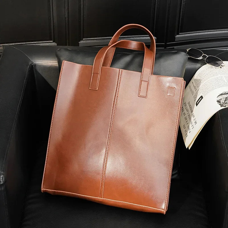 Vintage Top-Handle Bags Men's Handbags Fashion Business Men Shoulder Bag Hand Bags High Capacity Crossbody Bags Male Totes