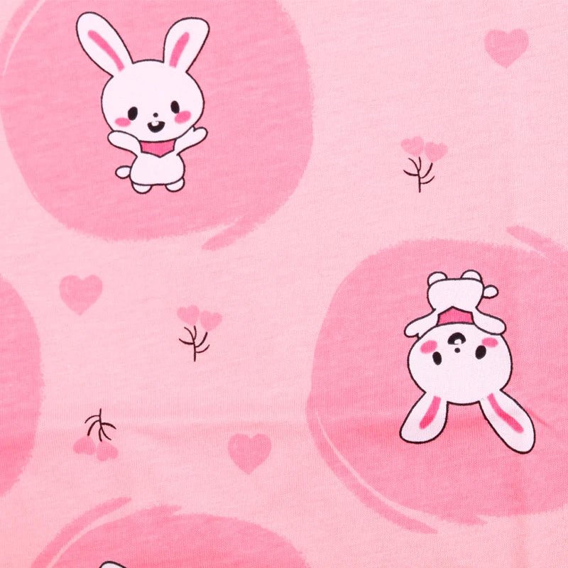 Summer Baby Girl's Short Sleeved Suit Cartoon Rabbit Cotton Children Girls Sleepwear T-shirt+shorts 2Pcs Kids Sets Pyjamas 