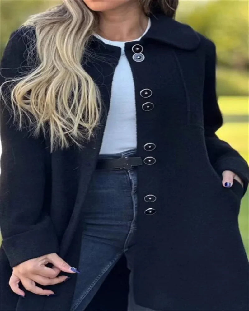 Popular autumn and winter woolen casual warm coat, single-breasted warm coat with Aolirong for autumn and winter.