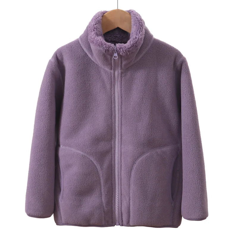 School Children's Winter Jacket Fleece Thick Warm Teenage Boys Girls Outerwear Windproof Casual Cozy Coats 18 19 20 Years Tops