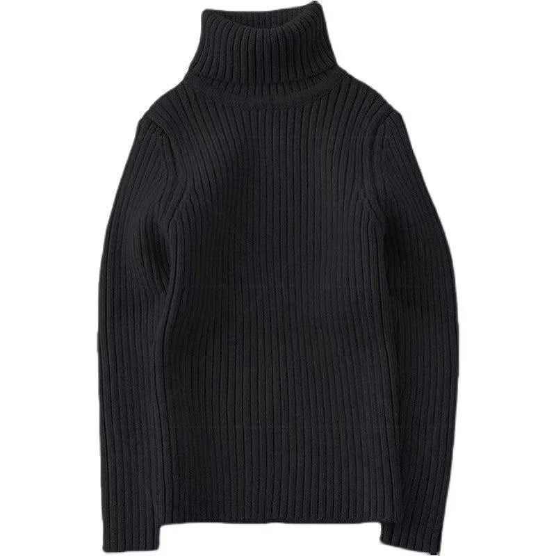 Autumn Winter Turtleneck Knitted Pullover Sweaters for Kids Girls Boys Bottom Knitwear 1-10Yrs Children's Clothes