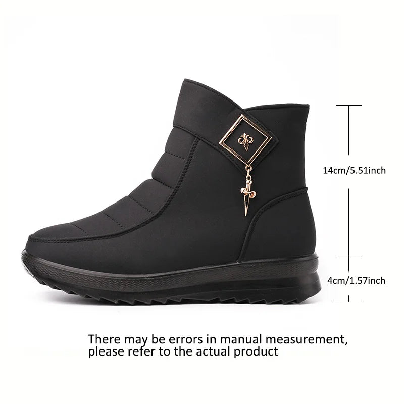 Womens Winter Snow Boots With Warm Fur Lining Comfortable Booties Non Slip Waterproof Outdoor Shoes
