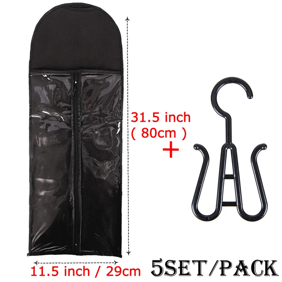 Wig Storage Bag Extra Long Hair Extension Storage Bag With Hanger For Wigs Hair Extensions Hairpiece Wig Bag With Wig Hanger