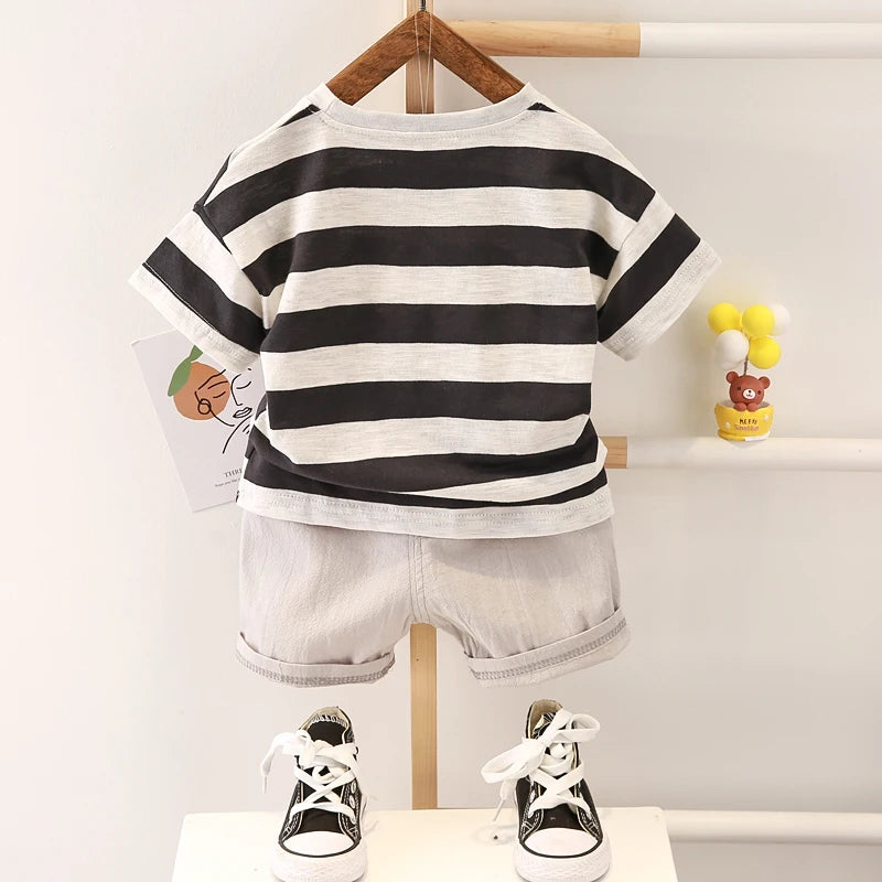 0-5 Years Old Baby Cotton Clothes Suits Fashion Summer kids Boys Clothing sets handsome