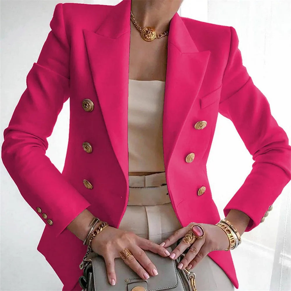 Casual Long Sleeve Blazers Femme Women Coat 2025 Fashion Jacket Outerwears Office Blazer Woman Clothes Spring Autumn