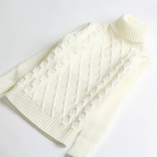 Autumn Winter Boys Clothing Teen Girls Sweater Kids Fashion Turtleneck Sweater Family Matching Pullovers Outwear Knit Clothing