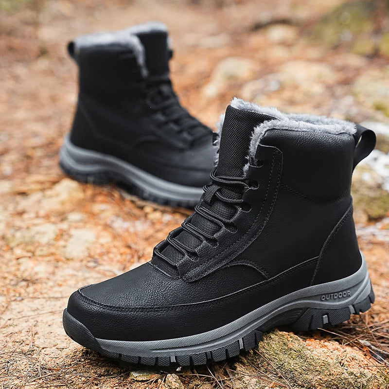 Winter Men Snow Boots For Men keep Winter Warm Fur Plus Retro hiking Boots Leisure Comfort Vintage Style mountain Boots Men shoe