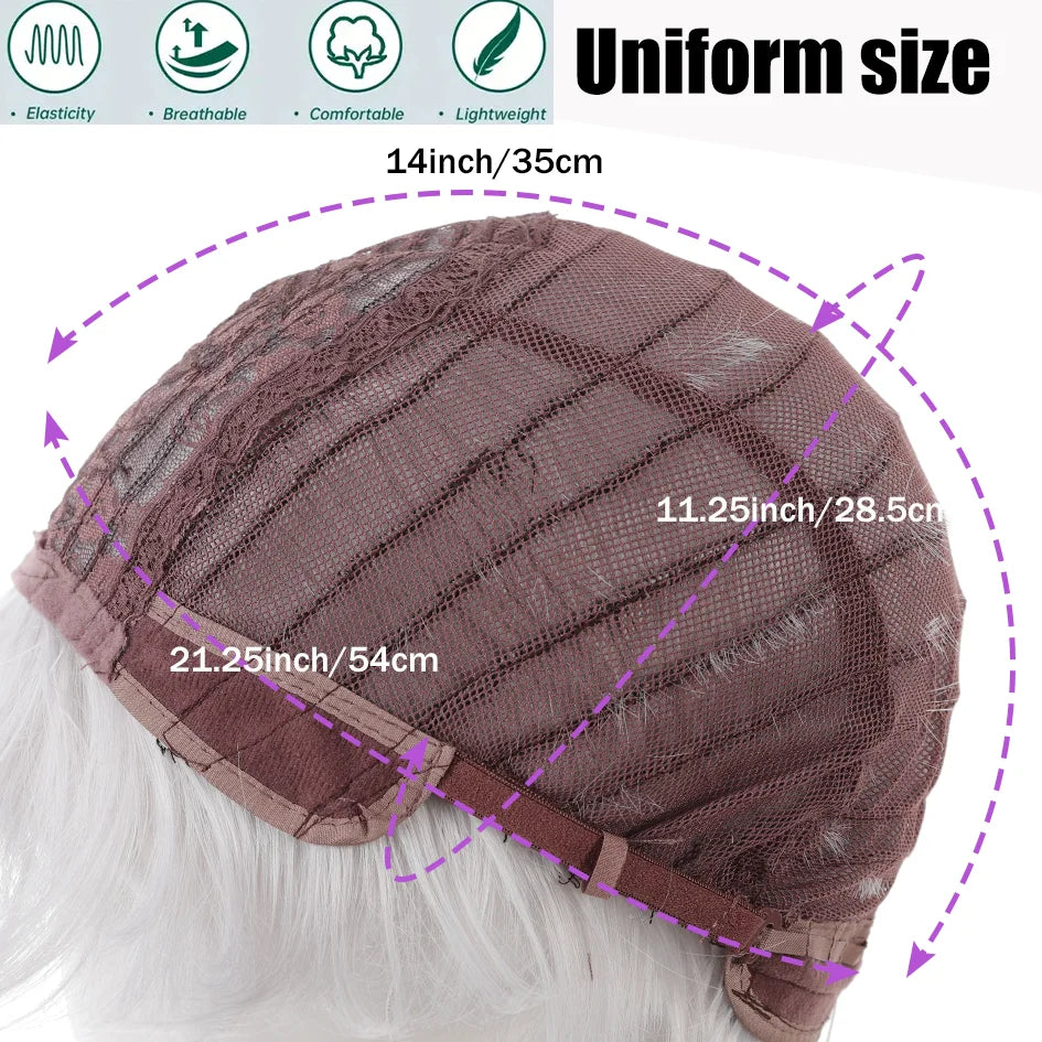 Synthetic wigs for men broken cap 10cm short straight hair slightly curly blonde color wig ponytail cosplay Christmas gifts