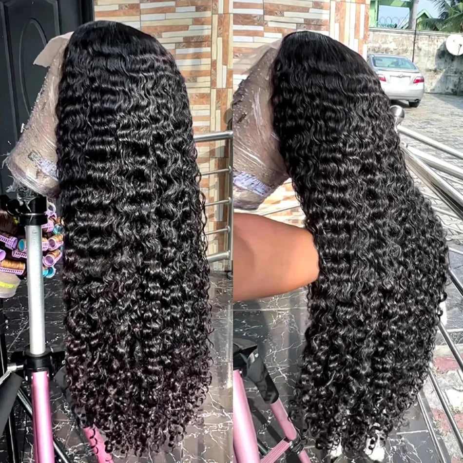 Glueless Water Wet and Wavy 13x4 Lace Closure Wigs Human Hair Lace Front Wig Human Hair Deep Wave Frontal Wigs For Black Women