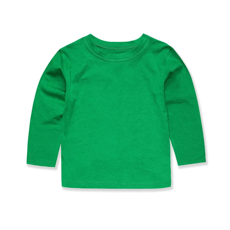 Boys T Shirts for Kids 2 to 3 4 5 6 7 8 9 10 11 12 13 14 Years 100% Cotton Spring Clothes Teenage Girls Tshirt Long Sleeve Tees