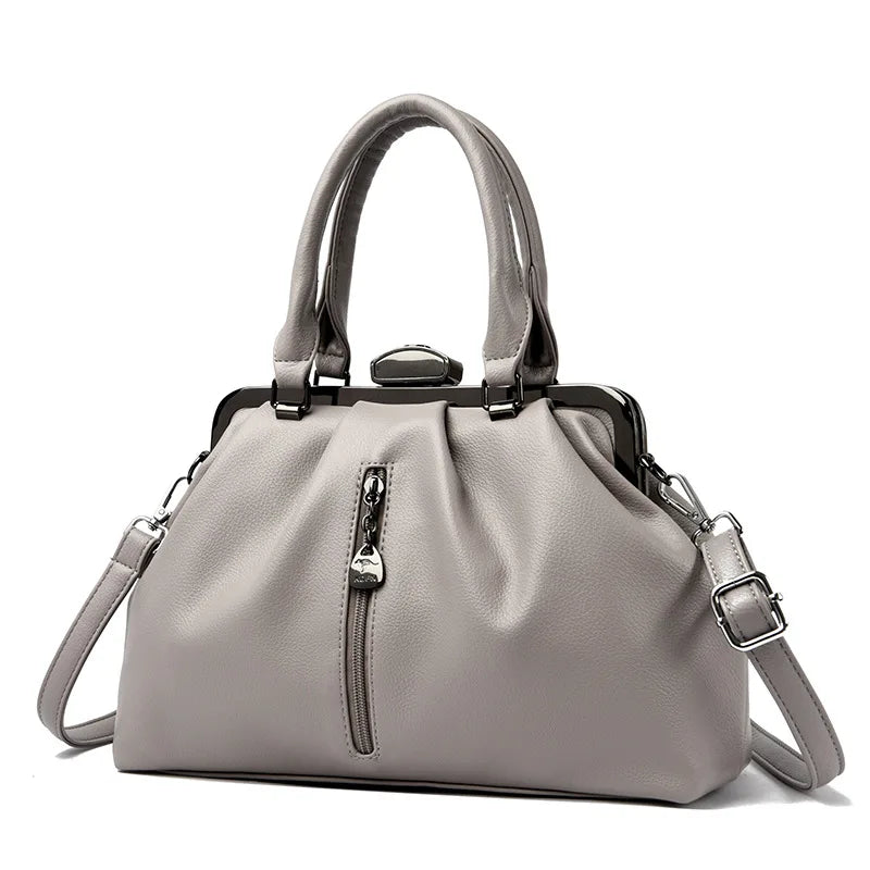 Large-capacity casual cross-body handbag 2025 new niche design new European and American fashion bag pleated simple one-shoulder