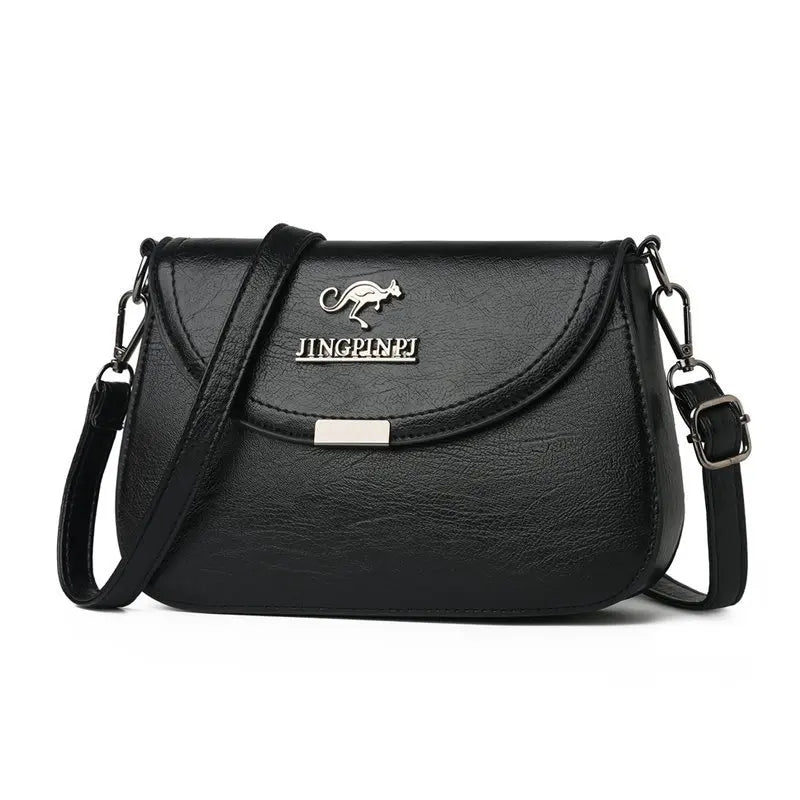 2024 New Fashionable Small Square Bag Middle Aged Mom and Grandma Shoulder Handbag Women Crossbody Soft Leather Texture Bag